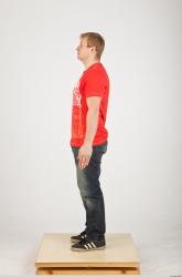 Whole Body Man White Casual Average Male Studio Poses